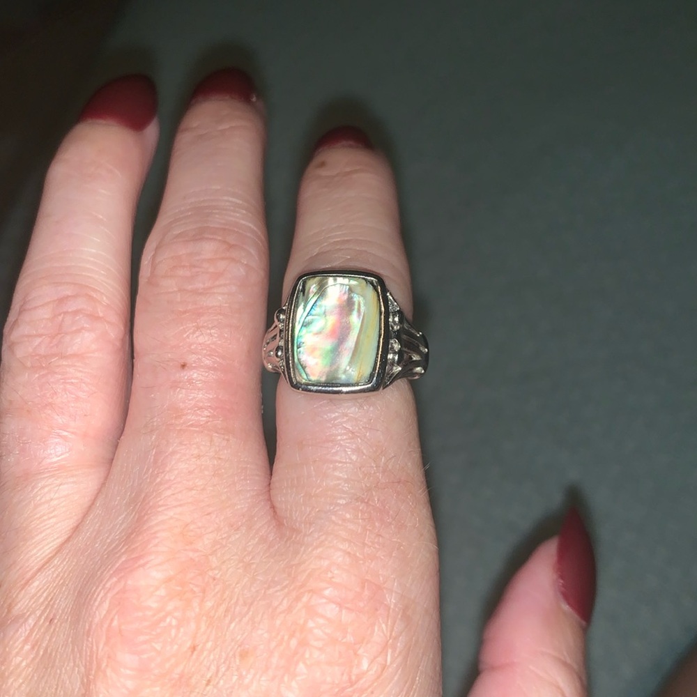 Abalone sterling silver ring
